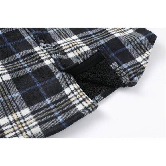 Men's Warm Sherpa Lined Fleece Flannel Shirt Jacket(All Sherpa Fleece Lined) - Picture 6 of 7